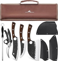 Chef Knife Set, Purple Dragon, 9-Piece, High Carbon Steel Hand Forged Meat - £60.89 GBP