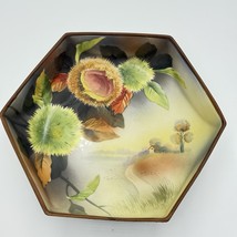 Antique Nippon Morimura Hand Painted Chestnuts  Bowl Circa 1911-1922 Hex... - $90.00