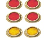 6pc Tan Reflector Set (4 Red / 2 Yellow) for Humvee All Military Rolls C... - £32.09 GBP
