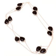 Black Spinel Faceted Handmade Gemstone Fashion Necklace Jewelry 36" SA 3217 - £3.98 GBP