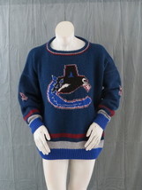 Vancouver Canucks Sweater (VTG) - Home Made Hook Knit Number 3 - Men&#39;s XL - $175.00