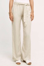 Nwt Anthropologie Sandstone Belted WIDE-LEG Trouser Pants By Cloth &amp; Stone L - £35.96 GBP