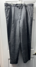 Bagir Mens Gray/Black Check Striped Pattern Dress Pants Sz 42 Long - £21.01 GBP