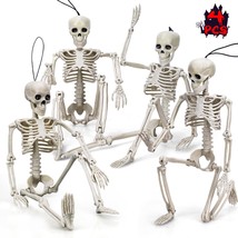 4 Pcs Halloween Skeleton 16&quot; Posable Skeleton Decor Full Body Posable Joints Hal - £25.84 GBP