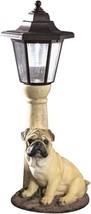 Solar Lighted Lamp Post Realistic FAWN PUG Dog Garden Sculpture Outdoor ... - £39.59 GBP