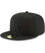New Era MLB Basic 59fifty Los Angeles Dodgers Black Fitted Cap Hat 7 1/4 - €19,03 EUR