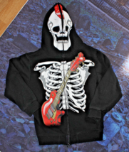 Boys FSD Four Seasons Design Zip Up Skeleton W/Guitar Hoodie Size Small - €12,93 EUR