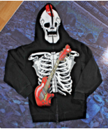 Boys FSD Four Seasons Design Zip Up Skeleton W/Guitar Hoodie Size Small - $274.97 MXN