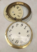 Vintage Ships Clock Brass Case W Door &amp; Glass, Dials, Hermle movement - £155.69 GBP