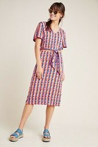 Nwt Anthropologie Abstract Painter Plain Tie Front Midi Dress By Aryessa Xs - £81.65 GBP