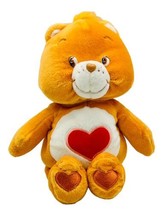 Vintage Care Bears Orange Tender Heart Bear Plush Stuffed Animal Play Along 9&quot; - $14.01