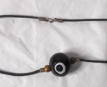 Evil Eye/Letter C 3/4&quot; Round Black Glass Pendant Necklace Black Cord Hoo... - £10.24 GBP