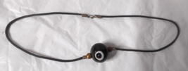 Evil Eye/Letter C 3/4&quot; Round Black Glass Pendant Necklace Black Cord Hook Closer - £10.11 GBP