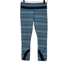 LULULEMON | Inspire Crop II blue wavy stripe pattern leggings | Women&#39;s ... - $37.74