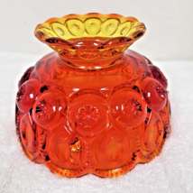 Vintage LE SMITH MOON &amp; STARS Red Amberina Lamp Shade 4 1/4&#39;&#39; T SM Inner... - $28.22