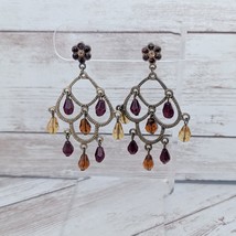 Vintage Stud Earrings Dangle Earrings with Fall Tones - $14.99