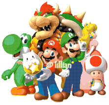 new SUPER MARIO FAMILY Counted Cross Stitch PATTERN - $4.90