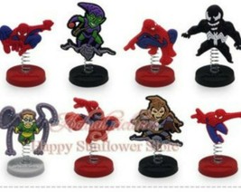 Spiderman Marvel  Birthday Cake Toppers  1/4&quot;X 1-1/2&quot; ( 8 - pc Set ) - £8.60 GBP