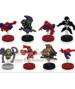 Spiderman Marvel  Birthday Cake Toppers  1/4&quot;X 1-1/2&quot; ( 8 - pc Set ) - £8.64 GBP