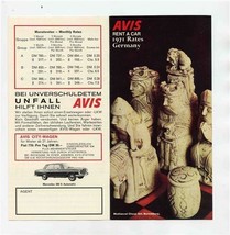 Avis Rent a Car 1971 Rates Brochure Germany in German and English  - £13.95 GBP