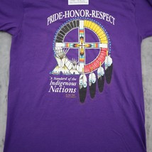 Indigenous Nations Shirt Mens M Purple Fruit of the loom Printed Casual Tee VTG - £10.33 GBP