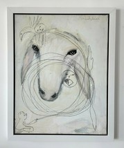 Menashe Kadishman ORIGINAL WORK &quot; sheep&quot; from 1970 - oil on canvas SIZE 36 * 28 - £4,600.18 GBP