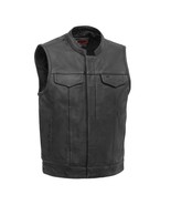 Men&#39;s Bike Apparel Leather Ultra Soft Sharp Shooter Motorcycle Vest by F... - £125.89 GBP+