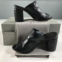 Officine Creative Mules Womens 35 5 Black Leather Open Toe Block Heel Ignis Nero - £171.89 GBP