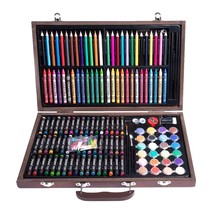 Deluxe Art Set in Portable Wooden Box - 145 Piece Drawing Kit with Paste... - £38.17 GBP