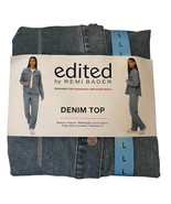 Womens Size Large 10-12 Denim Jean Jacket Shirt Top Edited Remi Bader Au... - $29.78 CAD