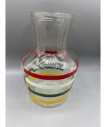 Vtg Glass Juice Pitcher Carafe With Colorful Stripes - $163.49 MXN