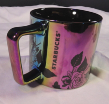 Rare 14 Oz Multicolored Oil Spill Starbucks Rose Coffe Mug - £26.13 GBP
