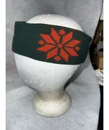 vintage stocking hat Head band green red snowflake 1980s ski retro tuque... - $39.99
