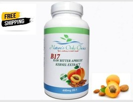 100% Organic B17 Raw Bitter Apricot Seed Extract 600mg 100 Plant Capsules - $28.95