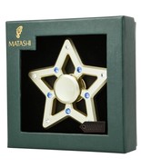 24k Gold Plated Star Spinner Christmas Ornament w/Matashi Crystals-Holid... - $424.40 MXN