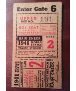 1941 World Series TICKET Game 2-No creases, pinholes, stains.  Paper on ... - $4,550.44 MXN