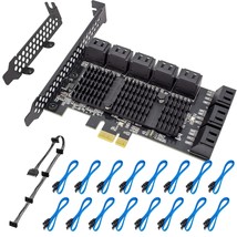Pcie Sata Card 16 Port With 16 Sata Cable, 6 Gbps Sata 3.0 Controller Pc... - $144.99