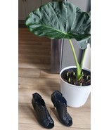 Michael Kors Collection Henley Whipstitch Peep Toe Black Leather Size 39... - $61.74 CAD