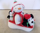Hallmark Jingle Pals Sleigh Ride Animated Musical Snowman &amp; Penguins - $24.70