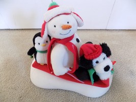 Hallmark Jingle Pals Sleigh Ride Animated Musical Snowman &amp; Penguins - £19.74 GBP