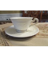 WEDGWOOD CHINA TEACUP AND SAUCER IVORY PATRICIAN ETRURIA  &amp; BARLASTON EN... - $239.65 MXN