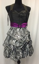 Womens Dress, Fiesta Brand Zebra Bottom  Strap tie, size Sm (Purple Strap) - $15.38