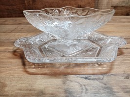 Vintage Indiana Glass Company Tiara Style 4-Piece Creamer &amp; Sugar Set Wi... - £19.55 GBP