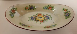 Handpainted Floral Oval Dish - Trico Nagoya Japan - £6.87 GBP