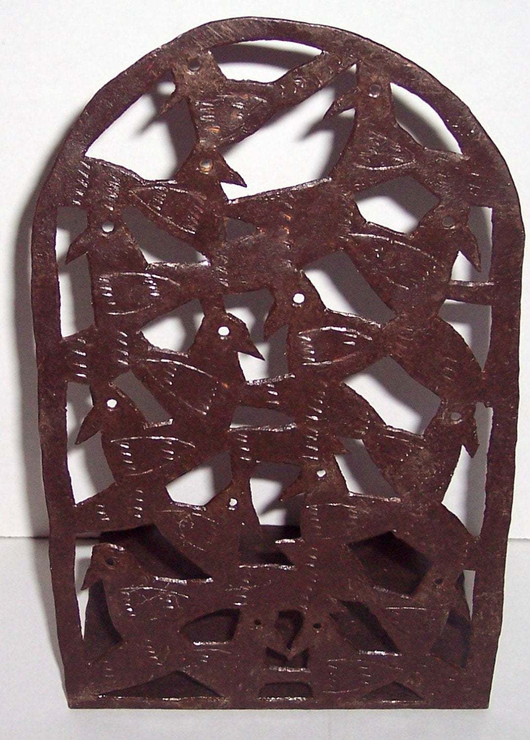 Haitian Art, Signed Josnel Bruno Handmade Recycled Drum Metal &quot;Birds&quot; Sc... - $329.99