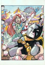 Emma Kubert SIGNED Original Colored Batman Art Sketch Harley Quinn &amp; Poison Ivy - £155.80 GBP