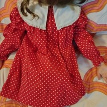  Vintage Heart Smocked Bib Baby Girl Toddler Dress 2t-3t ? Precious - £51.32 GBP
