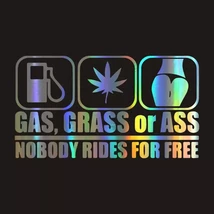 Car Sticker Auto Sticker GAS GR OR  Nobody Rides For Free Car Window Vin... - $42.91
