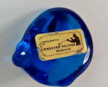 Sleeping Cat Blue Art Glass Wheaton Village NJ Paperweight figurine - $15.79