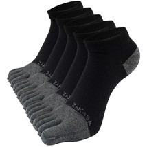 Toe Socks For Men: Five Finger Cotton Athletic Crew Socks No Show Breath... - $31.99